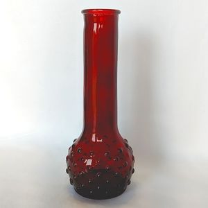 Ruby Red Hobnail Bud Vase